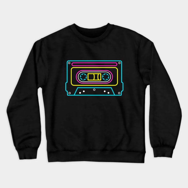 CASSETTE NEON - 90s music collector Crewneck Sweatshirt by BACK TO THE 90´S